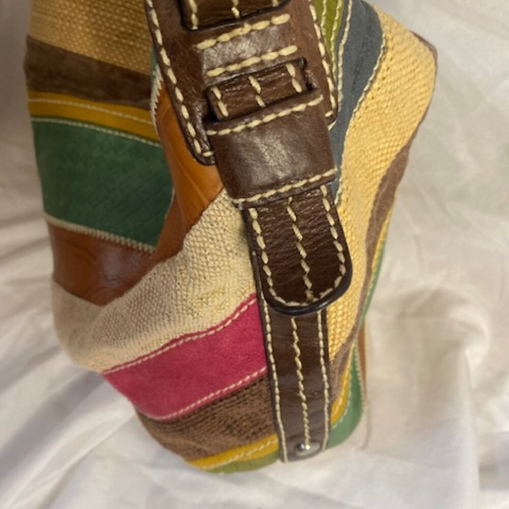 Fossil Multi-textured Striped Shoulder Hobo bag - Picture 6 of 11